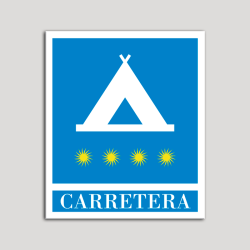 Placa distintivo Campamentos de Turismo - Carretera - cuatro estrellas - Oro.Andalucía.