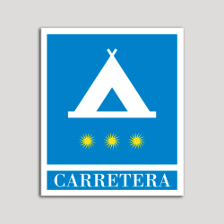 Placa distintivo Campamentos de Turismo - Carretera - tres estrellas - Oro.Andalucía.