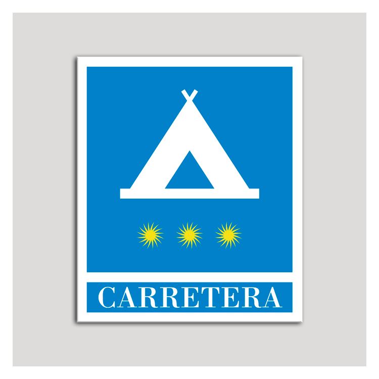 Placa distintivo Campamentos de Turismo - Carretera - tres estrellas - Oro.Andalucía.