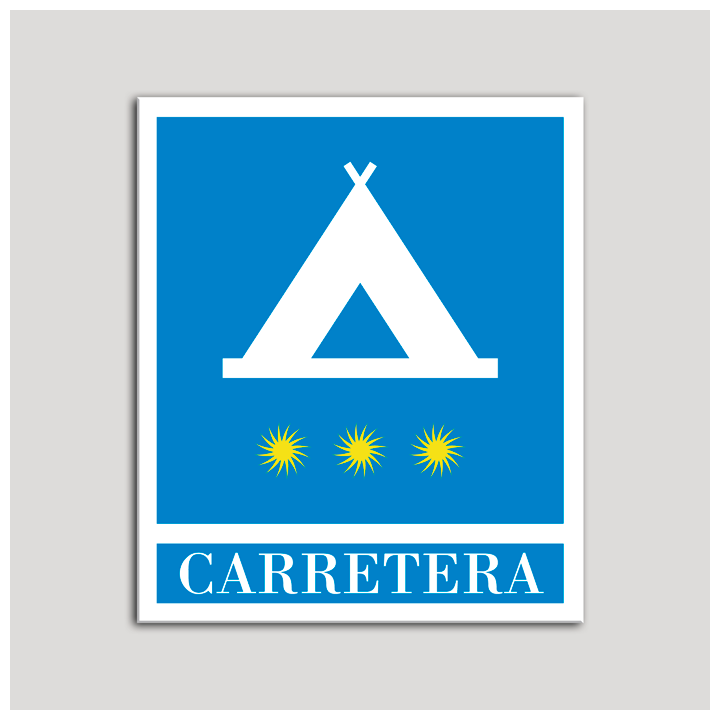 Placa distintivo Campamentos de Turismo - Carretera - tres estrellas - Oro.Andalucía.