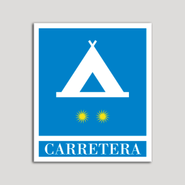 Placa distintivo Campamentos de Turismo - Carretera - dos estrellas- Oro.Andalucía.