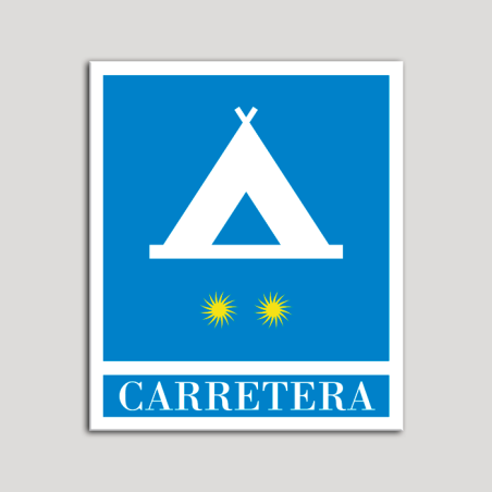 Placa distintivo Campamentos de Turismo - Carretera - dos estrellas- Oro.Andalucía.
