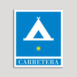 Placa distintivo Campamentos de Turismo - Carretera - una estrella- Oro.Andalucía.