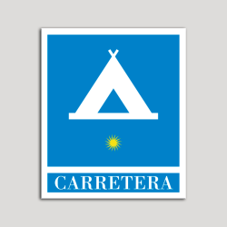 Placa distintivo Campamentos de Turismo - Carretera - una estrella- Oro.Andalucía.