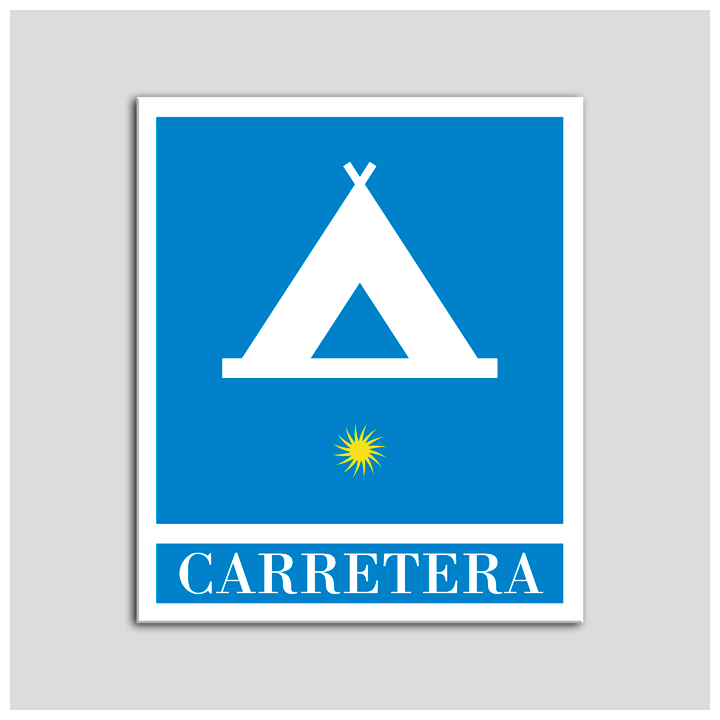 Placa distintivo Campamentos de Turismo - Carretera - una estrella- Oro.Andalucía.