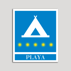 Placa distintivo Campamentos de Turismo - Playa - cinco estrellas- Oro.Andalucía.