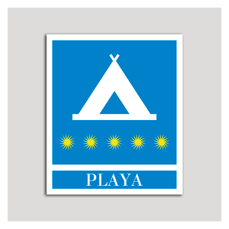 Placa distintivo Campamentos de Turismo - Playa - cinco estrellas- Oro.Andalucía.
