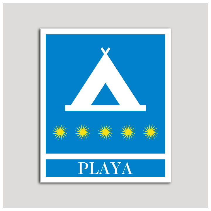 Placa distintivo Campamentos de Turismo - Playa - cinco estrellas- Oro.Andalucía.