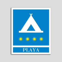 Placa distintivo Campamentos de Turismo - Playa - cuatro estrellas- Oro.Andalucía.