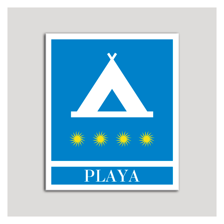 Placa distintivo Campamentos de Turismo - Playa - cuatro estrellas- Oro.Andalucía.