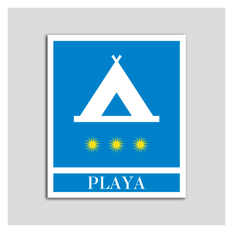 Placa distintivo Campamentos de Turismo - Playa - tres estrellas- Oro.Andalucía.