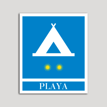 Placa distintivo Campamentos de Turismo - Playa - dos estrellas- Oro.Andalucía.