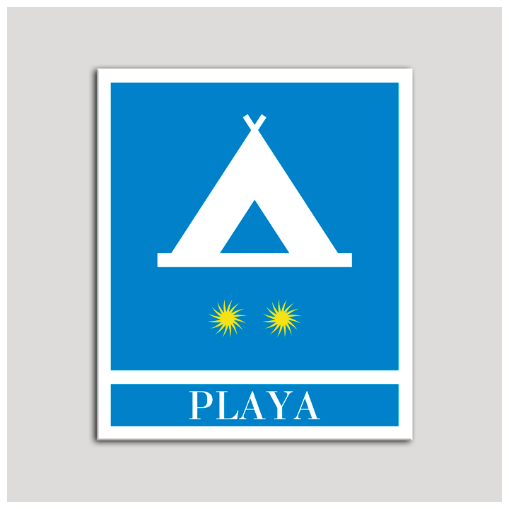 Placa distintivo Campamentos de Turismo - Playa - dos estrellas- Oro.Andalucía.