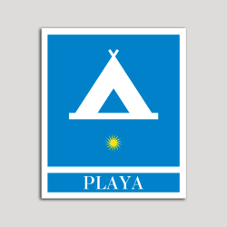 Placa distintivo Campamentos de Turismo - Playa - una estrella- Oro.Andalucía.