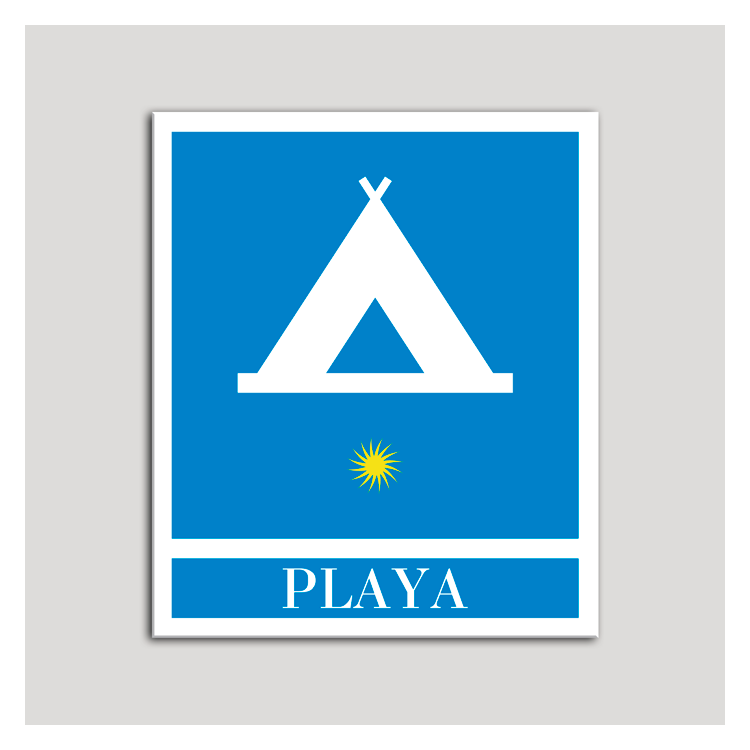 Placa distintivo Campamentos de Turismo - Playa - una estrella- Oro.Andalucía.