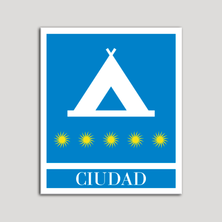 Placa distintivo Campamentos de Turismo - Ciudad - cinco estrellas- Oro.Andalucía. Placa distintivo Campamentos de Turismo - Ciudad - cinco estrellas- Oro.Andalucía.