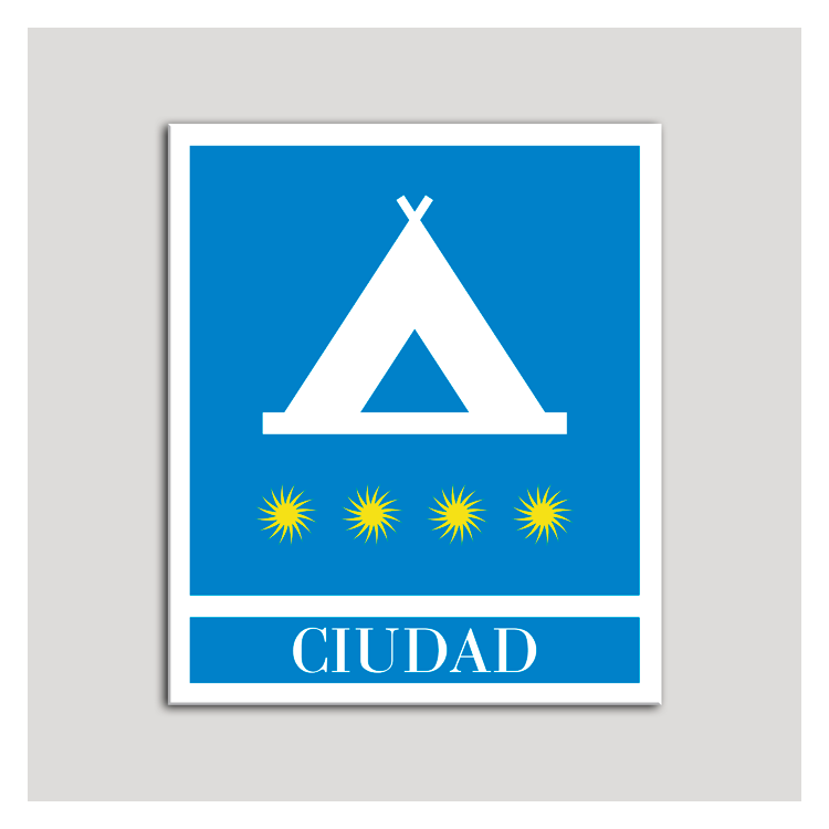 Placa distintivo Campamentos de Turismo - Ciudad- cuatro estrellas- Oro.Andalucía.