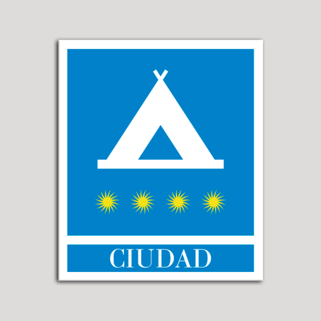 Placa distintivo Campamentos de Turismo - Ciudad- cuatro estrellas- Oro.Andalucía.