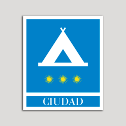 Placa distintivo Campamentos de Turismo - Ciudad- tres estrellas- Oro.Andalucía.