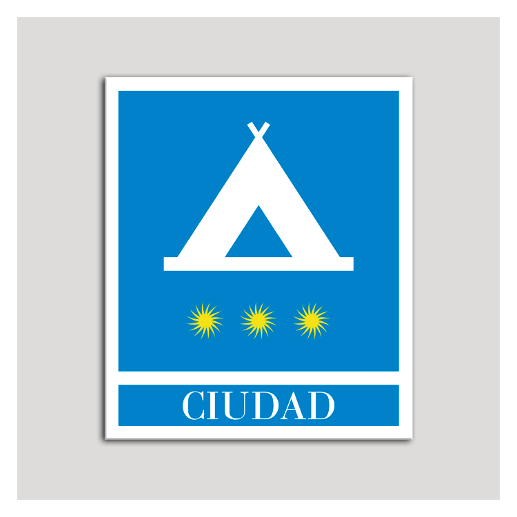 Placa distintivo Campamentos de Turismo - Ciudad- tres estrellas- Oro.Andalucía.