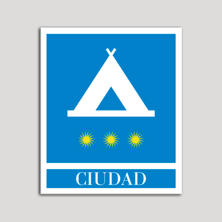 Placa distintivo Campamentos de Turismo - Ciudad- tres estrellas- Oro.Andalucía.