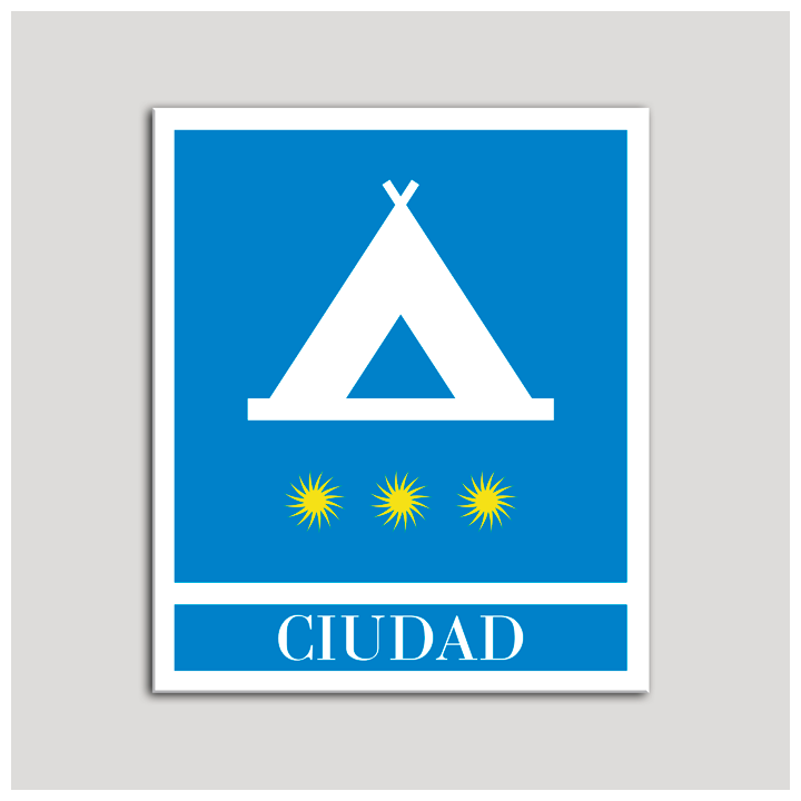 Placa distintivo Campamentos de Turismo - Ciudad- tres estrellas- Oro.Andalucía.