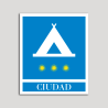 Placa distintivo Campamentos de Turismo - Ciudad- tres estrellas- Oro.Andalucía. Placa distintivo Campamentos de Turismo - Ciudad- tres estrellas- Oro.Andalucía.