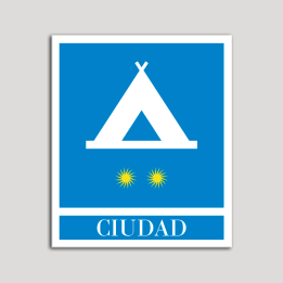 Placa distintivo Campamentos de Turismo - Ciudad- dos estrellas- Oro.Andalucía.