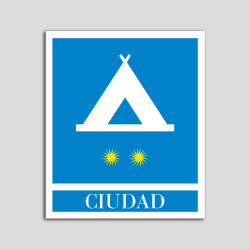 Placa distintivo Campamentos de Turismo - Ciudad- dos estrellas- Oro.Andalucía.