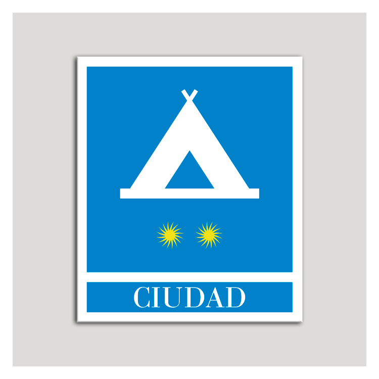 Placa distintivo Campamentos de Turismo - Ciudad- dos estrellas- Oro.Andalucía.