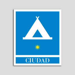 Placa distintivo Campamentos de Turismo - Ciudad- una estrella- Oro.Andalucía.