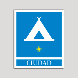 Placa distintivo Campamentos de Turismo - Ciudad- una estrella- Oro.Andalucía.
