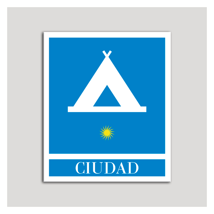 Placa distintivo Campamentos de Turismo - Ciudad- una estrella- Oro.Andalucía.