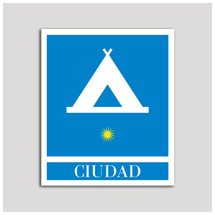 Placa distintivo Campamentos de Turismo - Ciudad- una estrella- Oro.Andalucía.