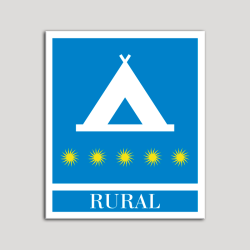 Placa distintivo Campamentos de Turismo - Rural - cinco estrellas- Oro.Andalucía.