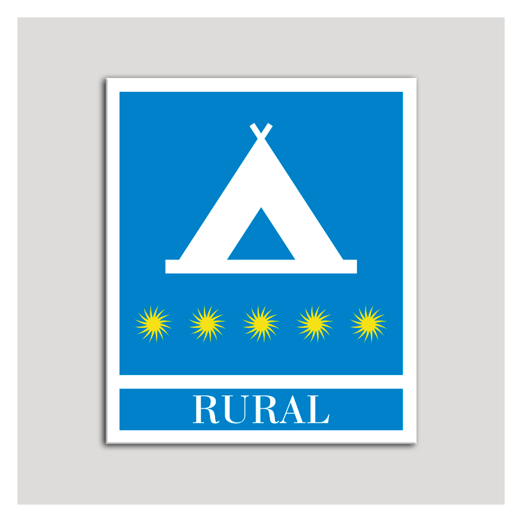 Placa distintivo Campamentos de Turismo - Rural - cinco estrellas- Oro.Andalucía.