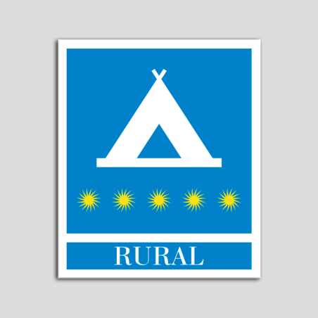 Placa distintivo Campamentos de Turismo - Rural - cinco estrellas- Oro.Andalucía.