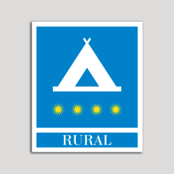Placa distintivo Campamentos de Turismo - Rural - cuatro estrellas- Oro.Andalucía.