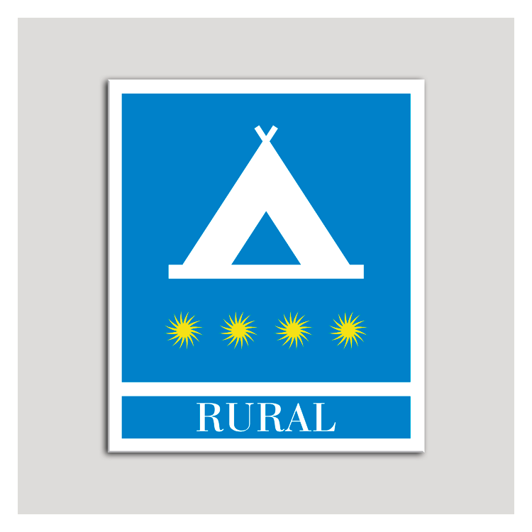 Placa distintivo Campamentos de Turismo - Rural - cuatro estrellas- Oro.Andalucía.