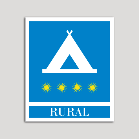 Placa distintivo Campamentos de Turismo - Rural - cuatro estrellas- Oro.Andalucía.