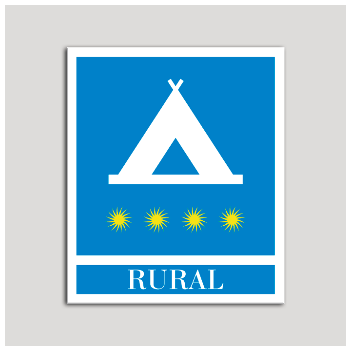 Placa distintivo Campamentos de Turismo - Rural - cuatro estrellas- Oro.Andalucía.