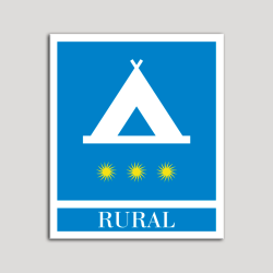 Placa distintivo Campamentos de Turismo - Rural - tres estrellas- Oro.Andalucía.