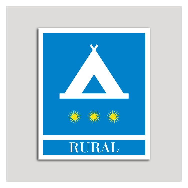 Placa distintivo Campamentos de Turismo - Rural - tres estrellas- Oro.Andalucía.