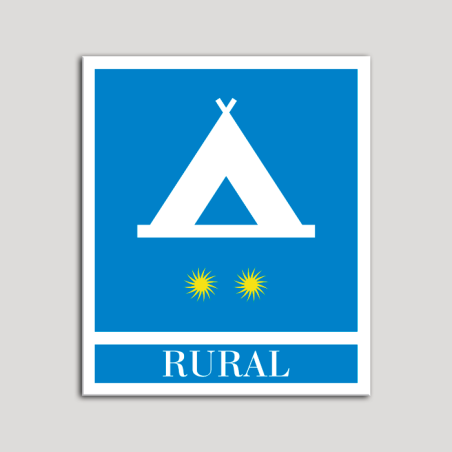Placa distintivo Campamentos de Turismo - Rural - dos estrellas- Oro.Andalucía.