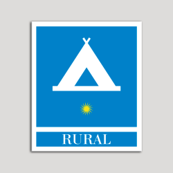 Placa distintivo Campamentos de Turismo - Rural - una estrella- Oro.Andalucía.
