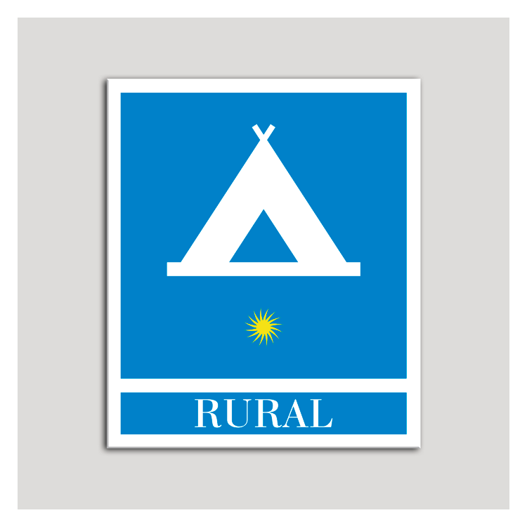 Placa distintivo Campamentos de Turismo - Rural - una estrella- Oro.Andalucía.