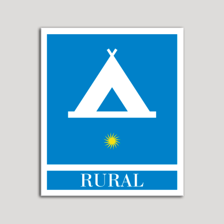 Placa distintivo Campamentos de Turismo - Rural - una estrella- Oro.Andalucía.