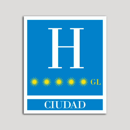 Placa distintivo Hoteles - Ciudad - Gran lujo.Andalucía.