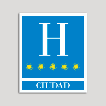 Placa distintivo Hoteles - Ciudad - cinco estrellas- Oro.Andalucía.