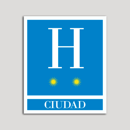 Placa distintivo Hoteles - Ciudad - dos estrellas- Oro.Andalucía.